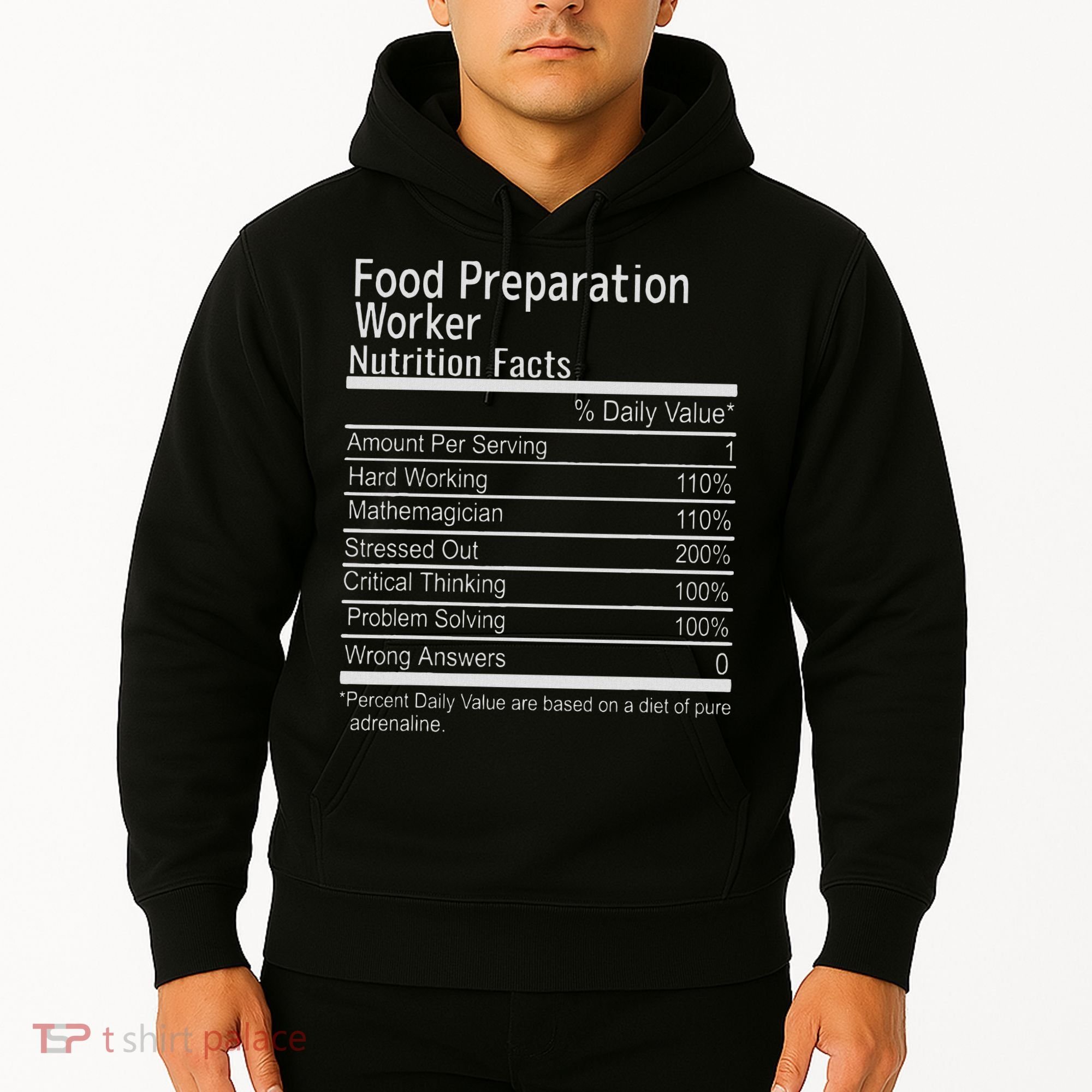 Food Preparation Worker Nutritional Facts Thanksgiving Xmas Hoodie
