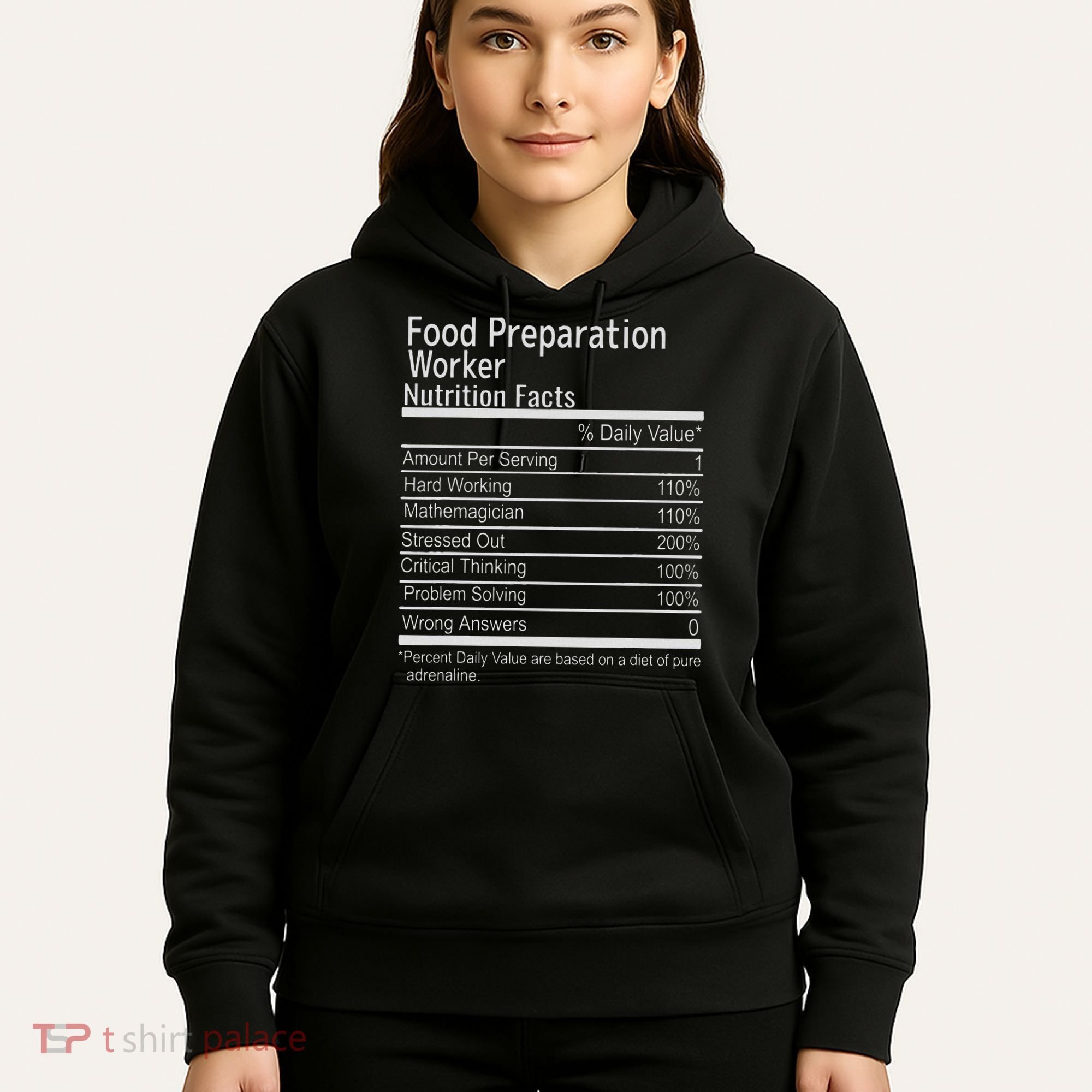 Food Preparation Worker Nutritional Facts Thanksgiving Xmas Hoodie