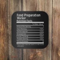Food Preparation Worker Nutritional Facts Thanksgiving Xmas Coaster thumb 0