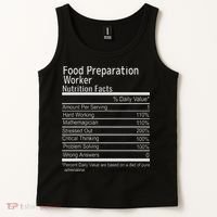 Food Preparation Worker Nutritional Facts Thanksgiving Xmas Tank Top thumb 2