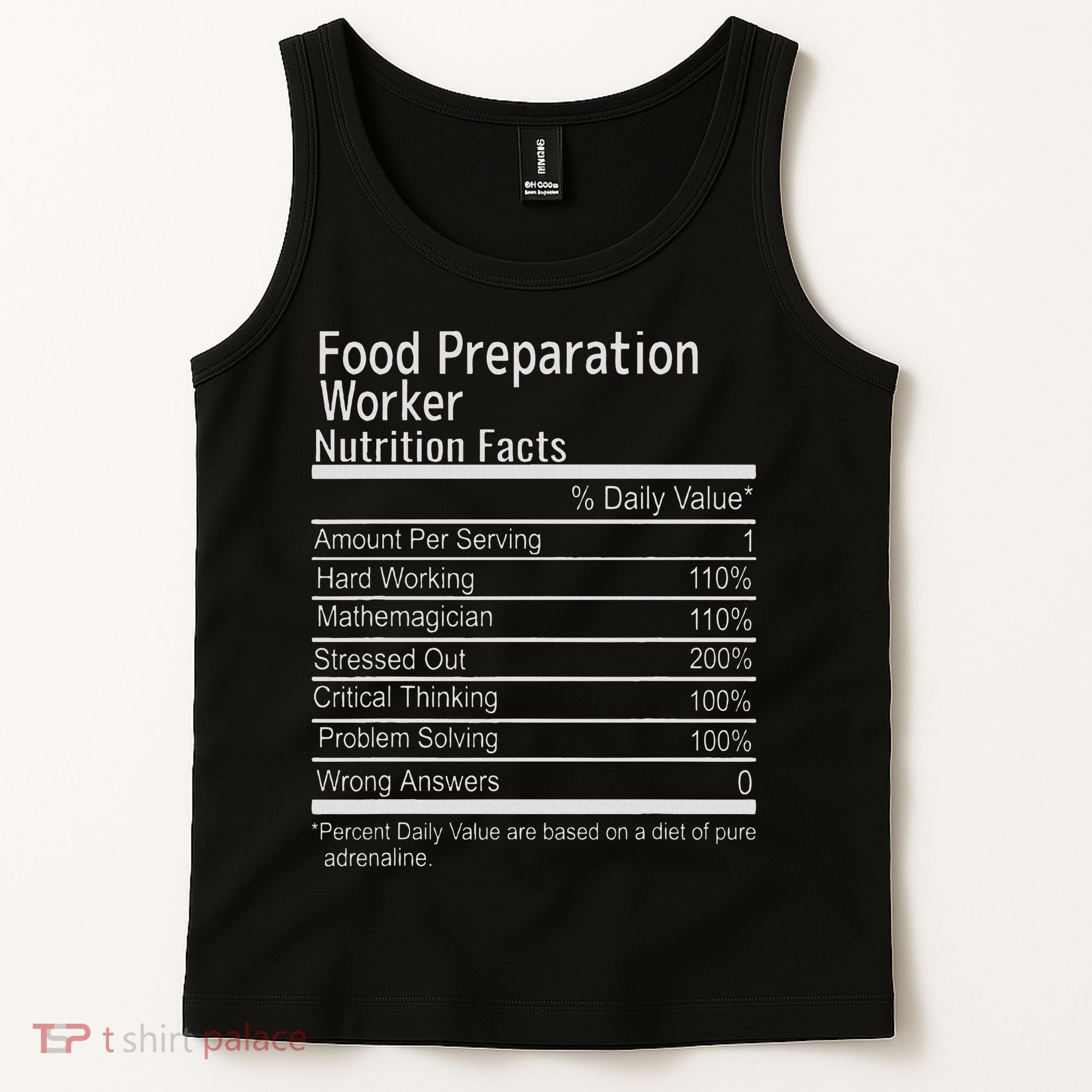 Food Preparation Worker Nutritional Facts Thanksgiving Xmas Tank Top
