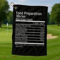 Food Preparation Worker Nutritional Facts Thanksgiving Xmas Golf Towel thumb 1
