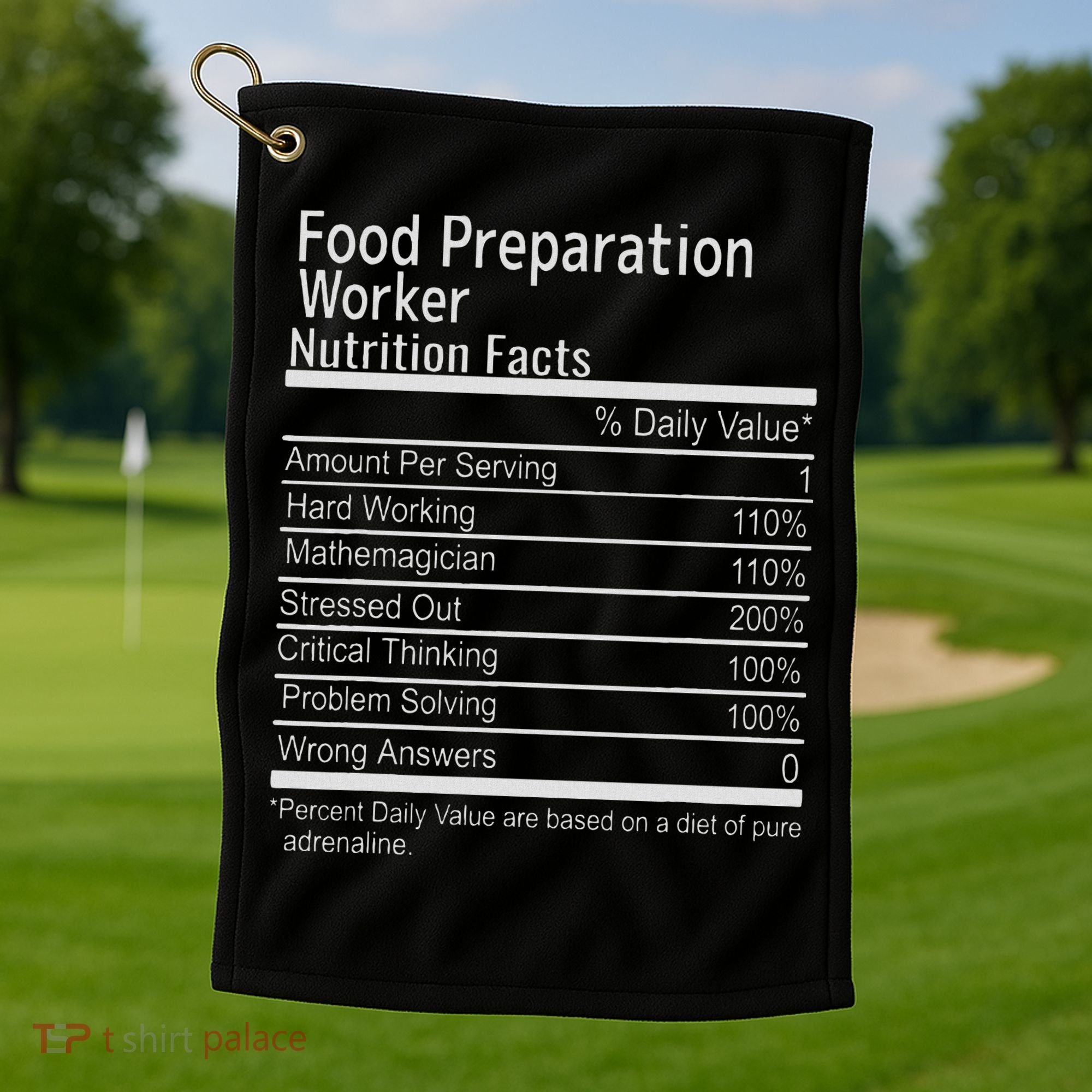 Food Preparation Worker Nutritional Facts Thanksgiving Xmas Golf Towel