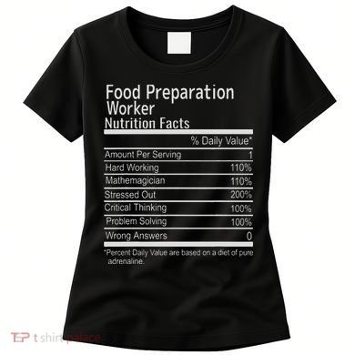 Food Preparation Worker Nutritional Facts Thanksgiving Xmas Women's T-Shirt