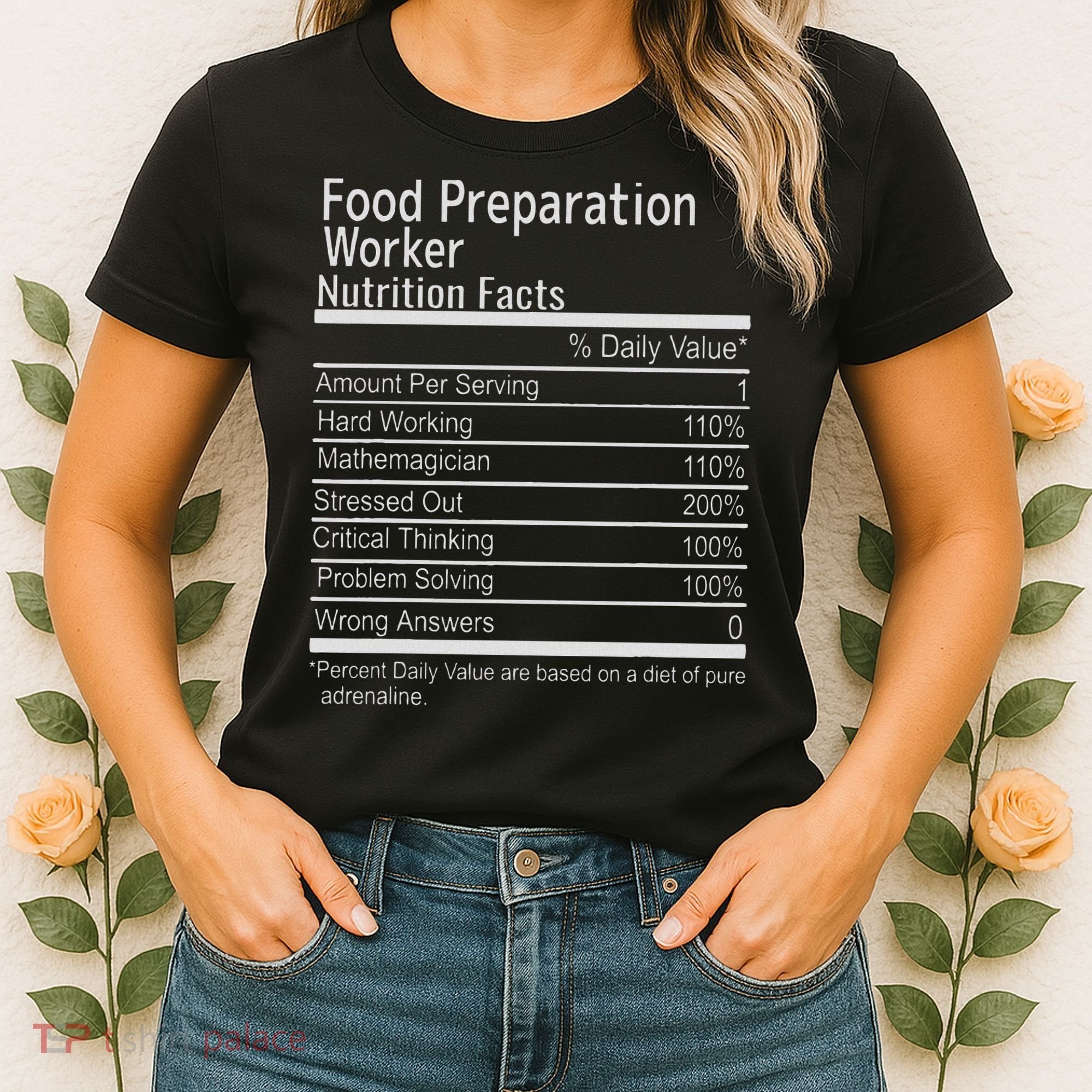Food Preparation Worker Nutritional Facts Thanksgiving Xmas Women's T-Shirt