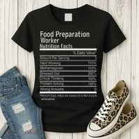 Food Preparation Worker Nutritional Facts Thanksgiving Xmas Women's T-Shirt thumb 3