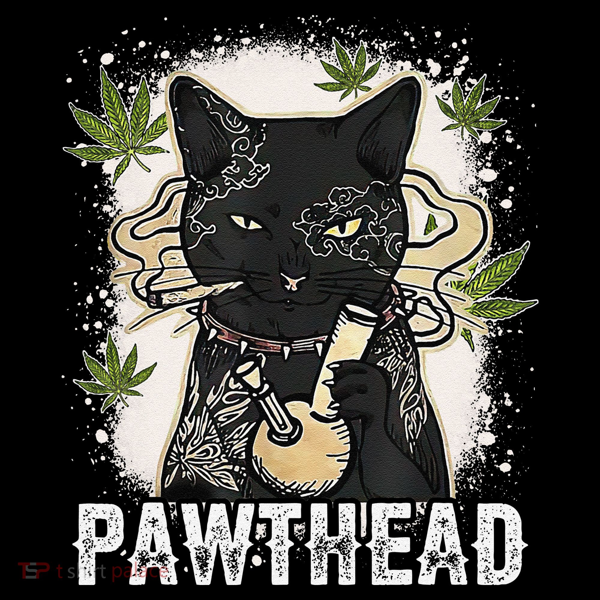 Funny Pawthead Weed Cat Smoking High Cannabis Cat 420 Stoner Coffee Mug