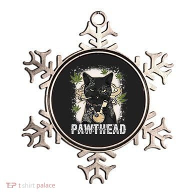 Funny Pawthead Weed Cat Smoking High Cannabis Cat 420 Stoner Ornament
