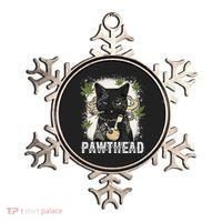 Funny Pawthead Weed Cat Smoking High Cannabis Cat 420 Stoner Ornament thumb 0
