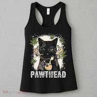 Funny Pawthead Weed Cat Smoking High Cannabis Cat 420 Stoner Women's Tank Top thumb 3