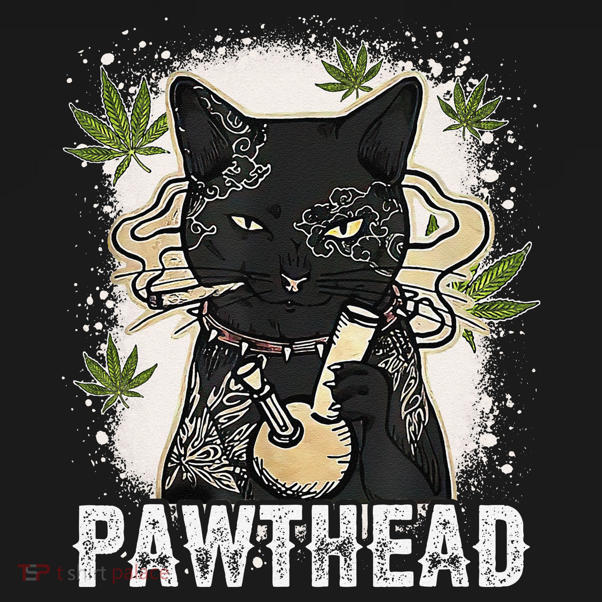 Funny Pawthead Weed Cat Smoking High Cannabis Cat 420 Stoner Women's Tank Top