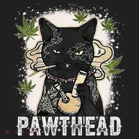 Funny Pawthead Weed Cat Smoking High Cannabis Cat 420 Stoner Golf Towel thumb 3