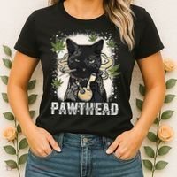 Funny Pawthead Weed Cat Smoking High Cannabis Cat 420 Stoner Women's T-Shirt thumb 2