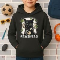 Funny Pawthead Weed Cat Smoking High Cannabis Cat 420 Stoner Kids Hoodie thumb 2