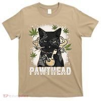 Funny Pawthead Weed Cat Smoking High Cannabis Cat 420 Stoner T-Shirt thumb 0