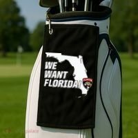 Florida Panther We Want Florida Golf Towel thumb 2