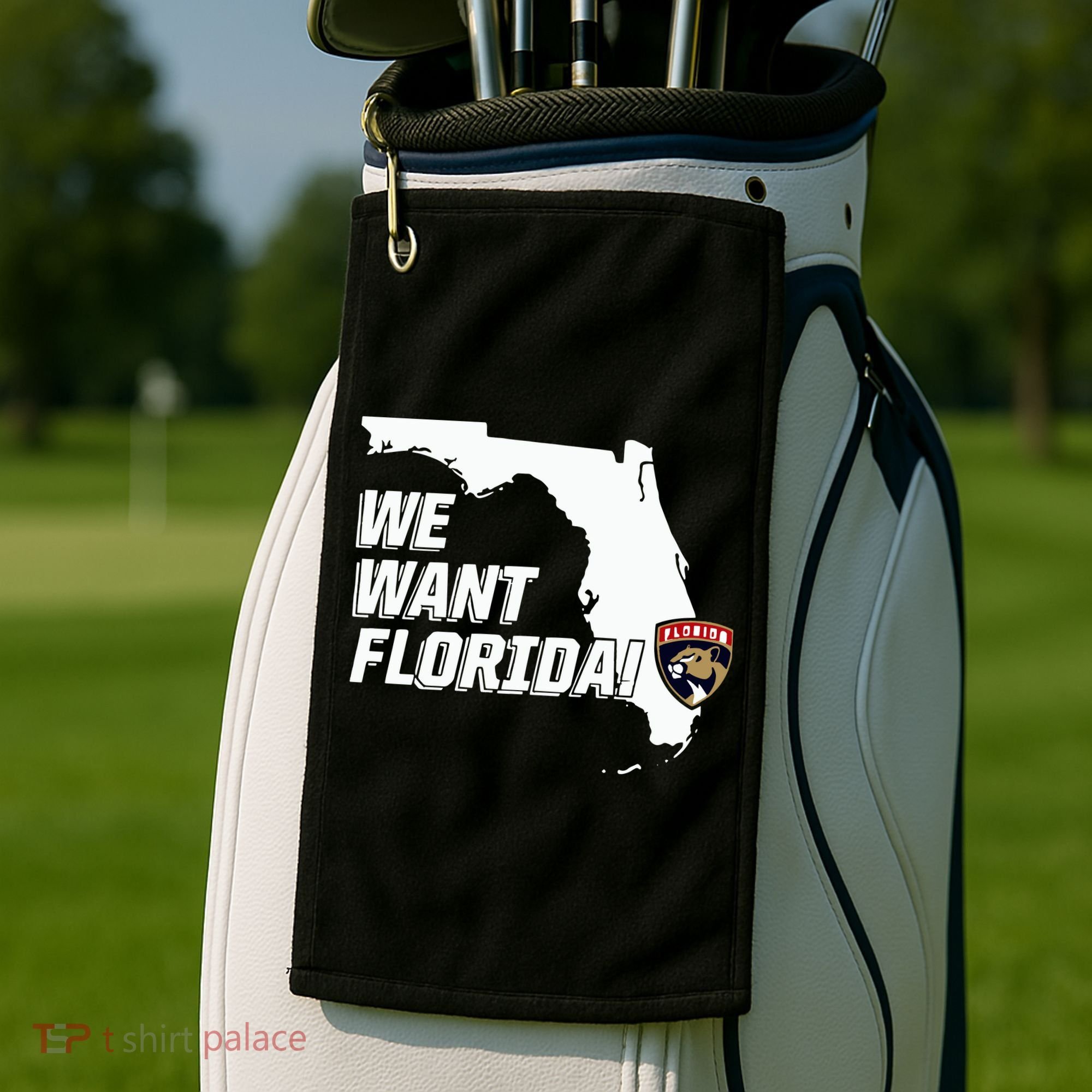 Florida Panther We Want Florida Golf Towel