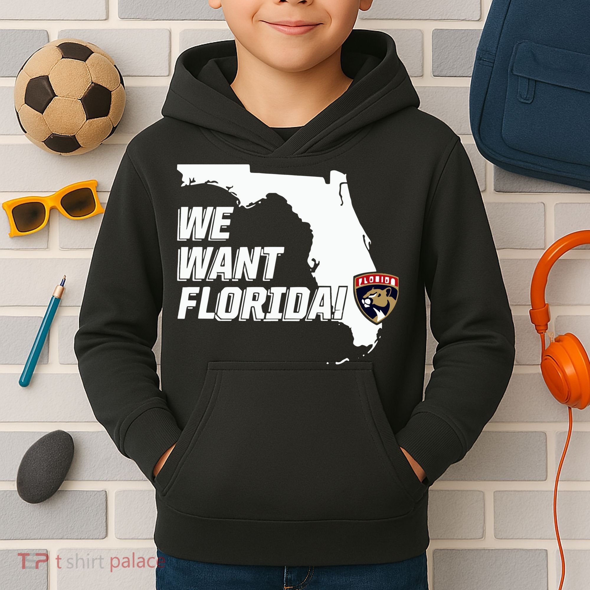 Florida Panther We Want Florida Kids Hoodie