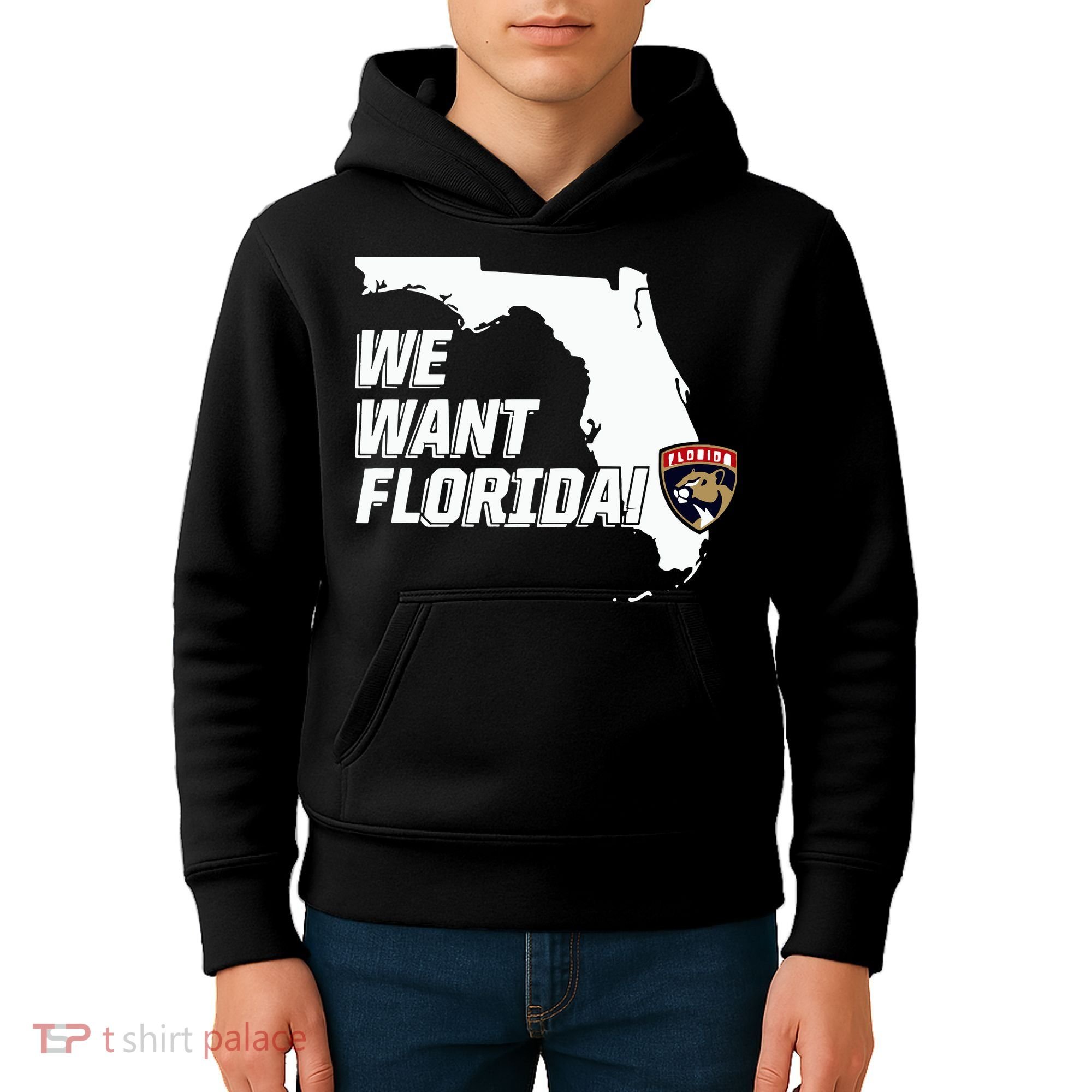 Florida Panther We Want Florida Kids Hoodie