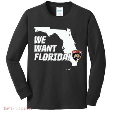 Florida Panther We Want Florida Kids Long Sleeve Shirt