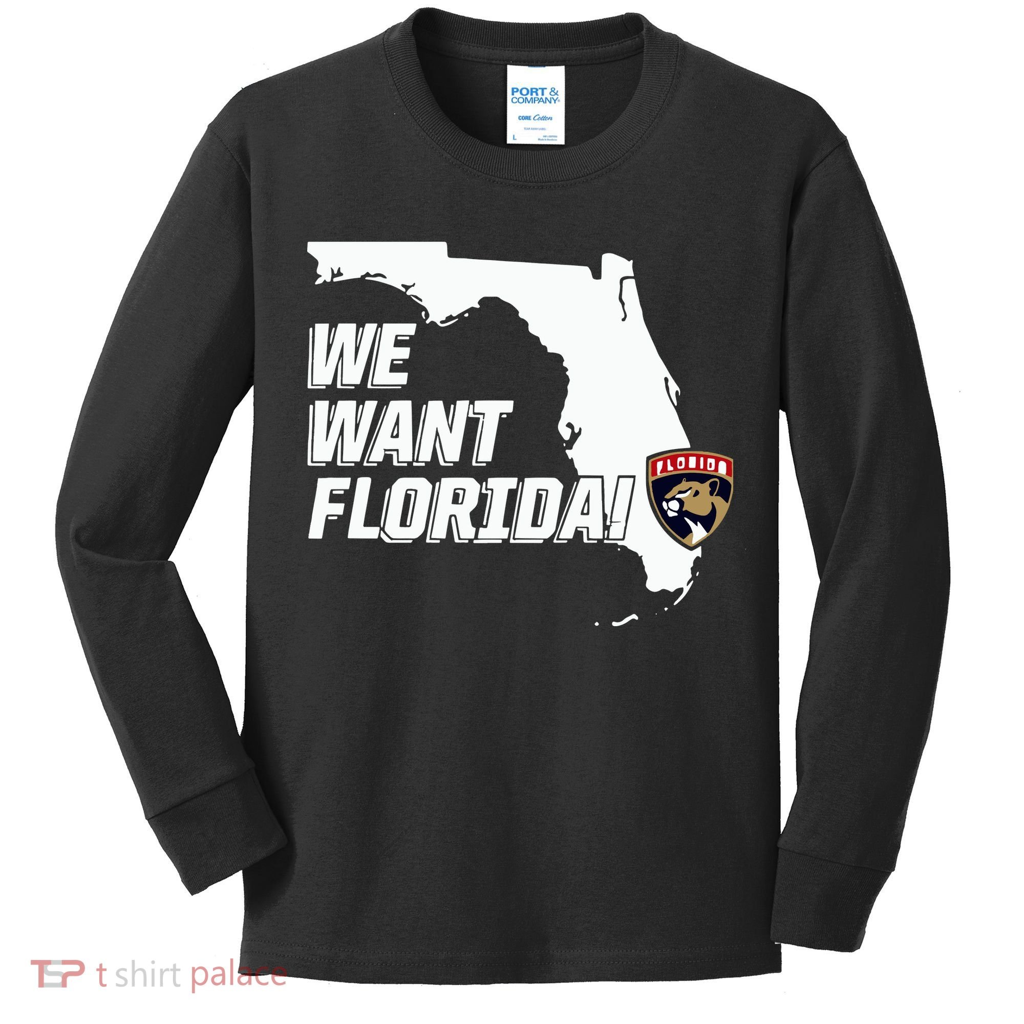 Florida Panther We Want Florida Kids Long Sleeve Shirt