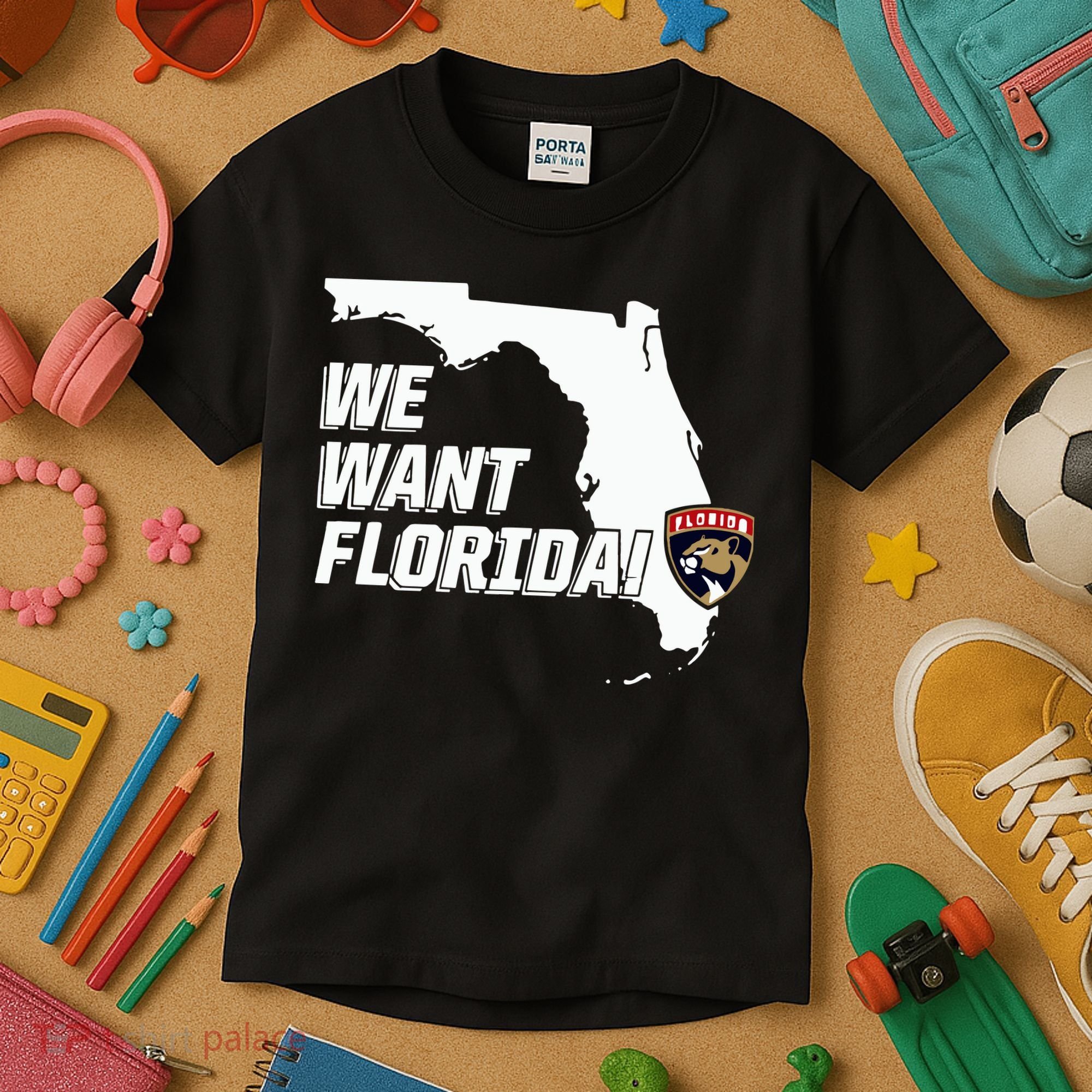 Florida Panther We Want Florida Kids T-Shirt