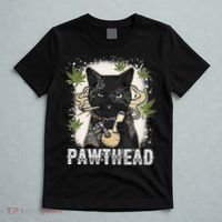 Funny Pawthead Weed Cat Smoking High Cannabis Cat 420 Stoner T-Shirt thumb 5