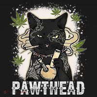 Funny Pawthead Weed Cat Smoking High Cannabis Cat 420 Stoner T-Shirt thumb 7