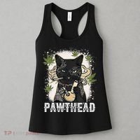 Funny Pawthead Weed Cat Smoking High Cannabis Cat 420 Stoner Women's Tank Top thumb 3