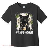 Funny Pawthead Weed Cat Smoking High Cannabis Cat 420 Stoner Toddler T-Shirt thumb 0