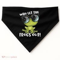 Funny Passover Who Let The Frogs Ou Jewish Seder USA-Made Doggie Bandana thumb 0