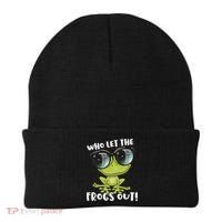 Funny Passover Who Let The Frogs Ou Jewish Seder Beanie thumb 0