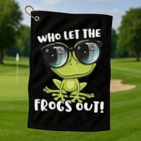 Funny Passover Who Let The Frogs Ou Jewish Seder Golf Towel thumb 1