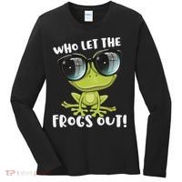 Funny Passover Who Let The Frogs Ou Jewish Seder Women's Long Sleeve Shirt thumb 0