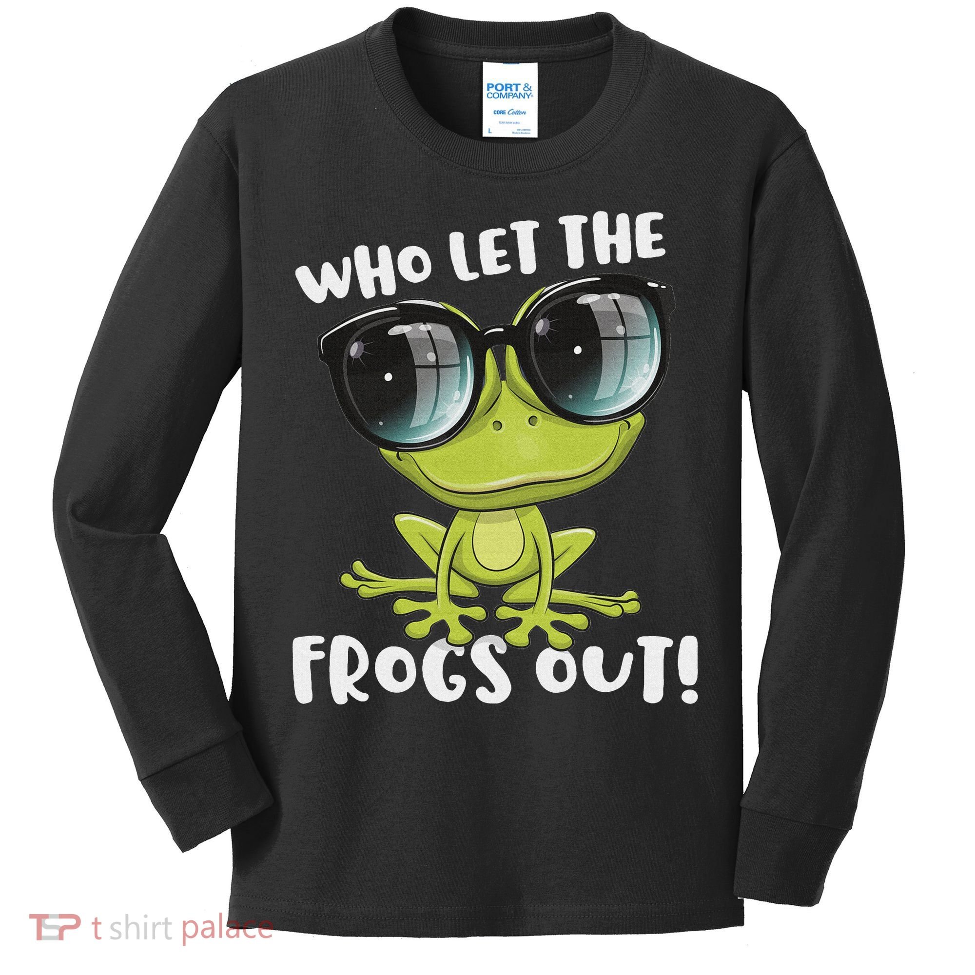 Funny Passover Who Let The Frogs Ou Jewish Seder Kids Long Sleeve Shirt