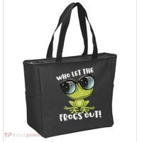 Funny Passover Who Let The Frogs Ou Jewish Seder Tote Bag thumb 2