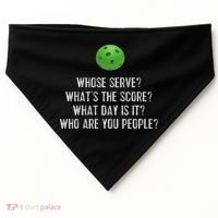 Funny Pickleball Whose Serve League Pickleball Team USA-Made Doggie Bandana thumb 0