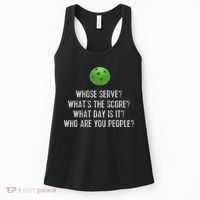 Funny Pickleball Whose Serve League Pickleball Team Women's Tank Top thumb 0