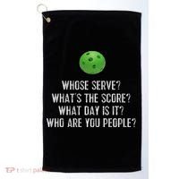 Funny Pickleball Whose Serve League Pickleball Team Golf Towel thumb 0