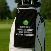 Funny Pickleball Whose Serve League Pickleball Team Golf Towel thumb 2