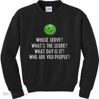 Funny Pickleball Whose Serve League Pickleball Team Kids Sweatshirt thumb 0