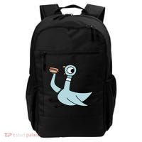 Funny Pigeon With A Hotdog Fan Art Backpack thumb 0