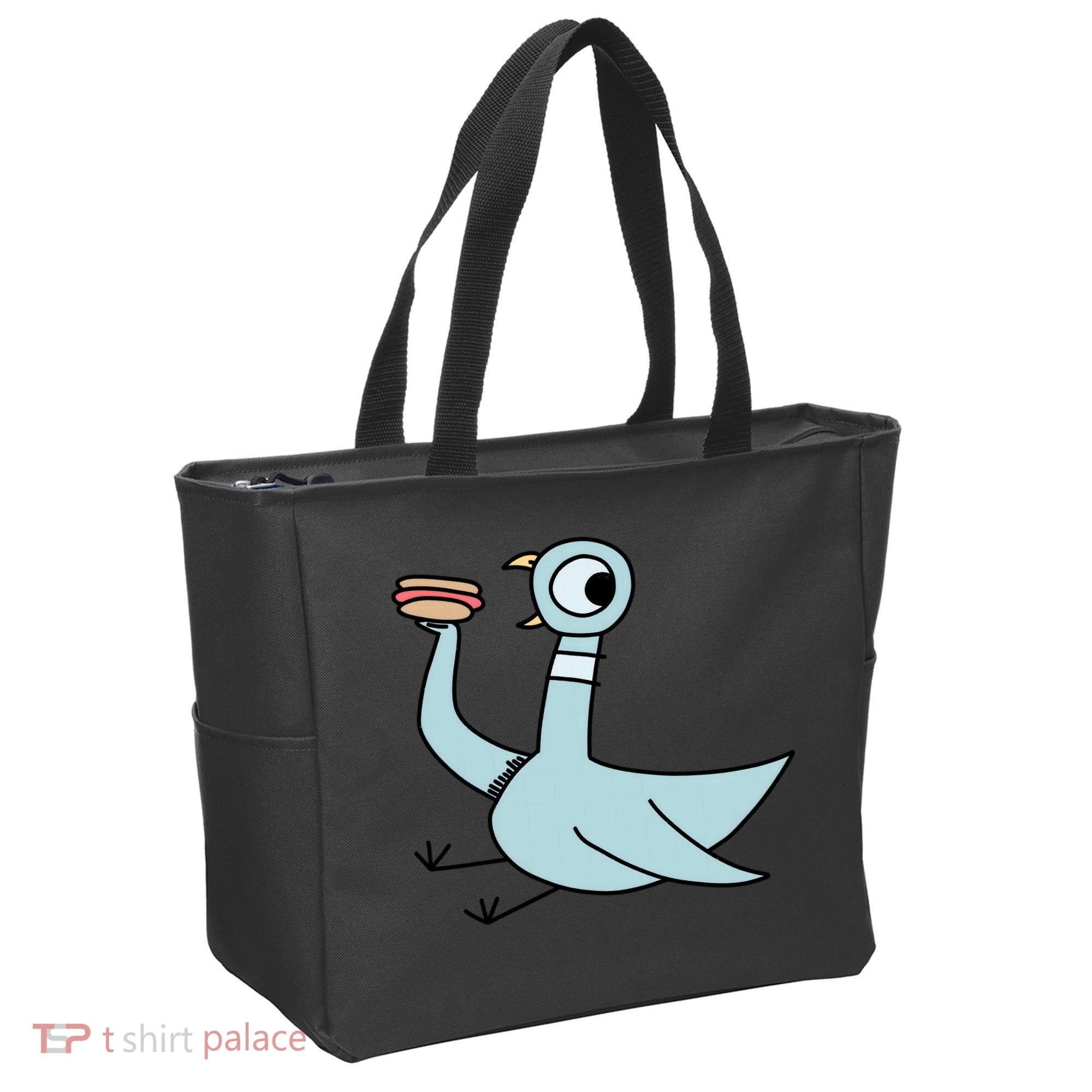 Funny Pigeon With A Hotdog Fan Art Tote Bag