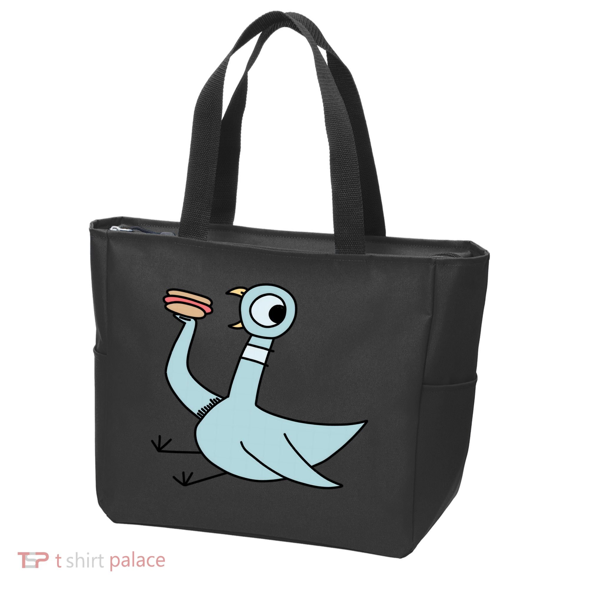 Funny Pigeon With A Hotdog Fan Art Tote Bag