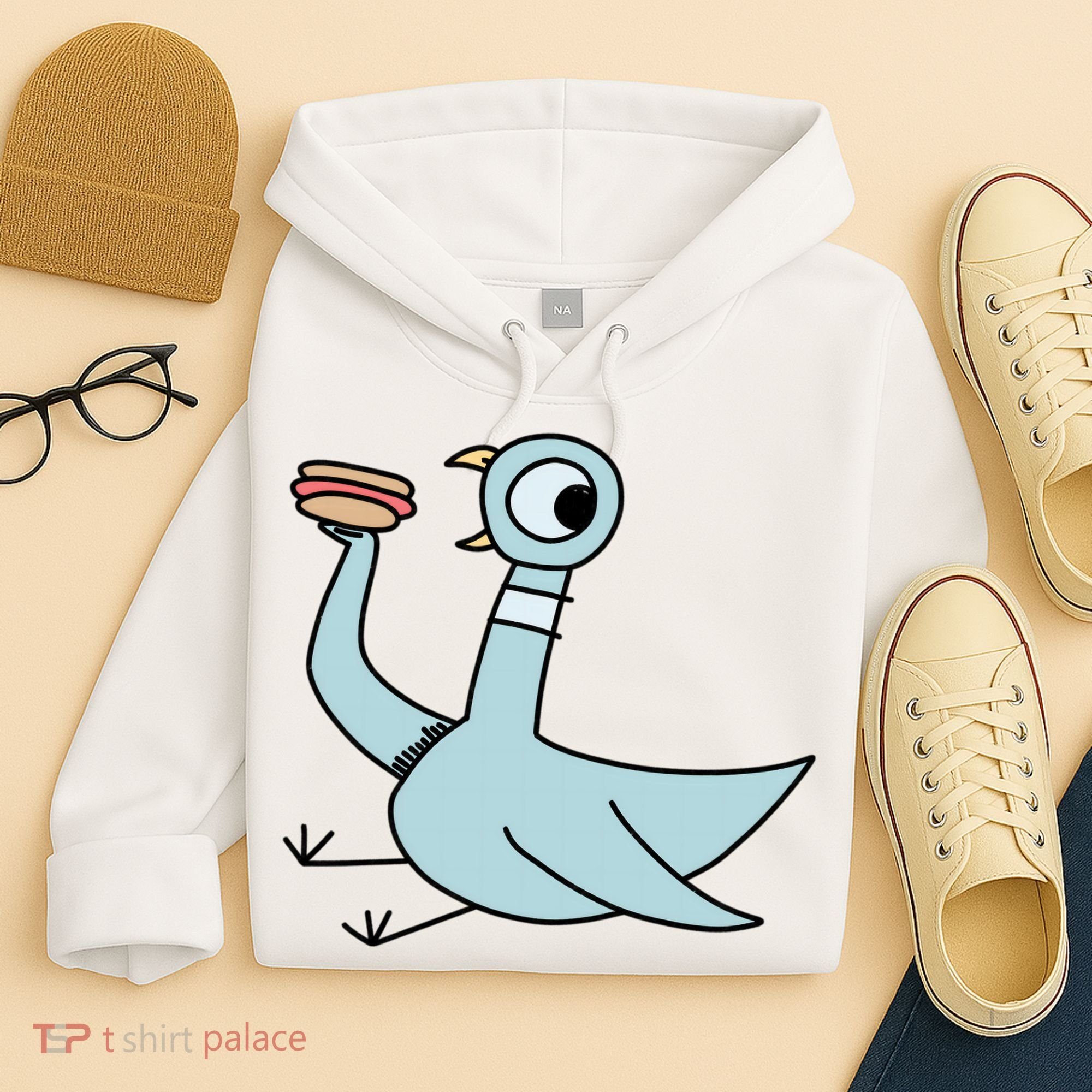 Funny Pigeon With A Hotdog Fan Art Hoodie