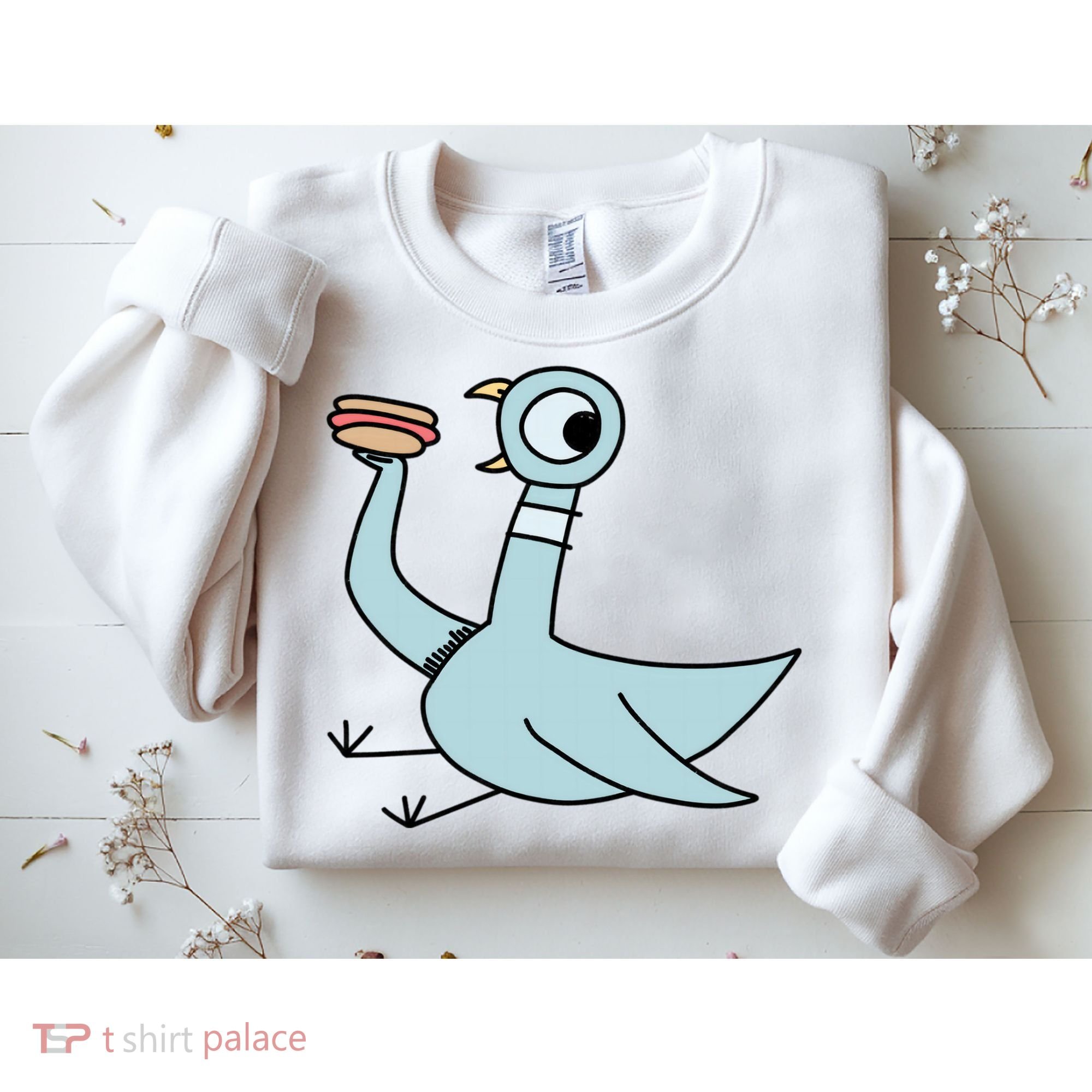 Funny Pigeon With A Hotdog Fan Art Sweatshirt