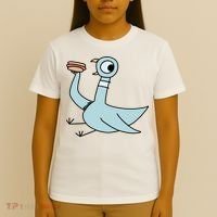 Funny Pigeon With A Hotdog Fan Art T-Shirt thumb 4