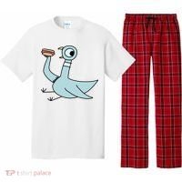 Funny Pigeon With A Hotdog Fan Art Pajama Set thumb 0