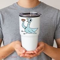 Funny Pigeon With A Hotdog Fan Art Tumbler thumb 2