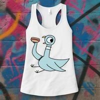 Funny Pigeon With A Hotdog Fan Art Women's Tank Top thumb 3